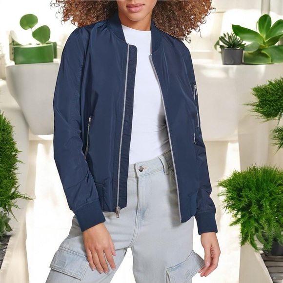 NEW Women's Levi’s Navy Blue Flight Bomber Jacket - Picture 10 of 16